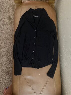 Black Button-Up Long Sleeve Shirt